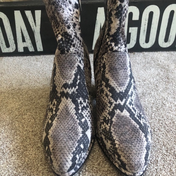 Marc Fisher Snake Skin Ankle Boots - Picture 2 of 5